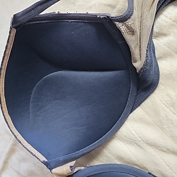 Victoria's Secret 36D Bombshell Plunge Push Up bra blue silver lace - Picture 8 of 11